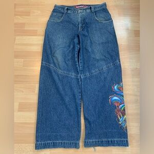 JNCO Side Stripe Dragon Tribal Jeans size 36